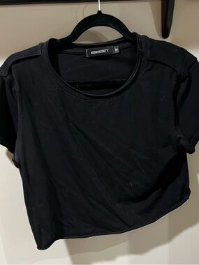 Merokeety Women's Black Short Sleeve Crewneck Tee